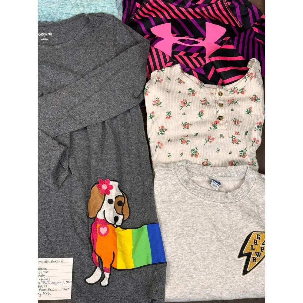Girls 10/12 Fall Winter Clothing Bundle Under Armour Old Navy Lands End NWT #990